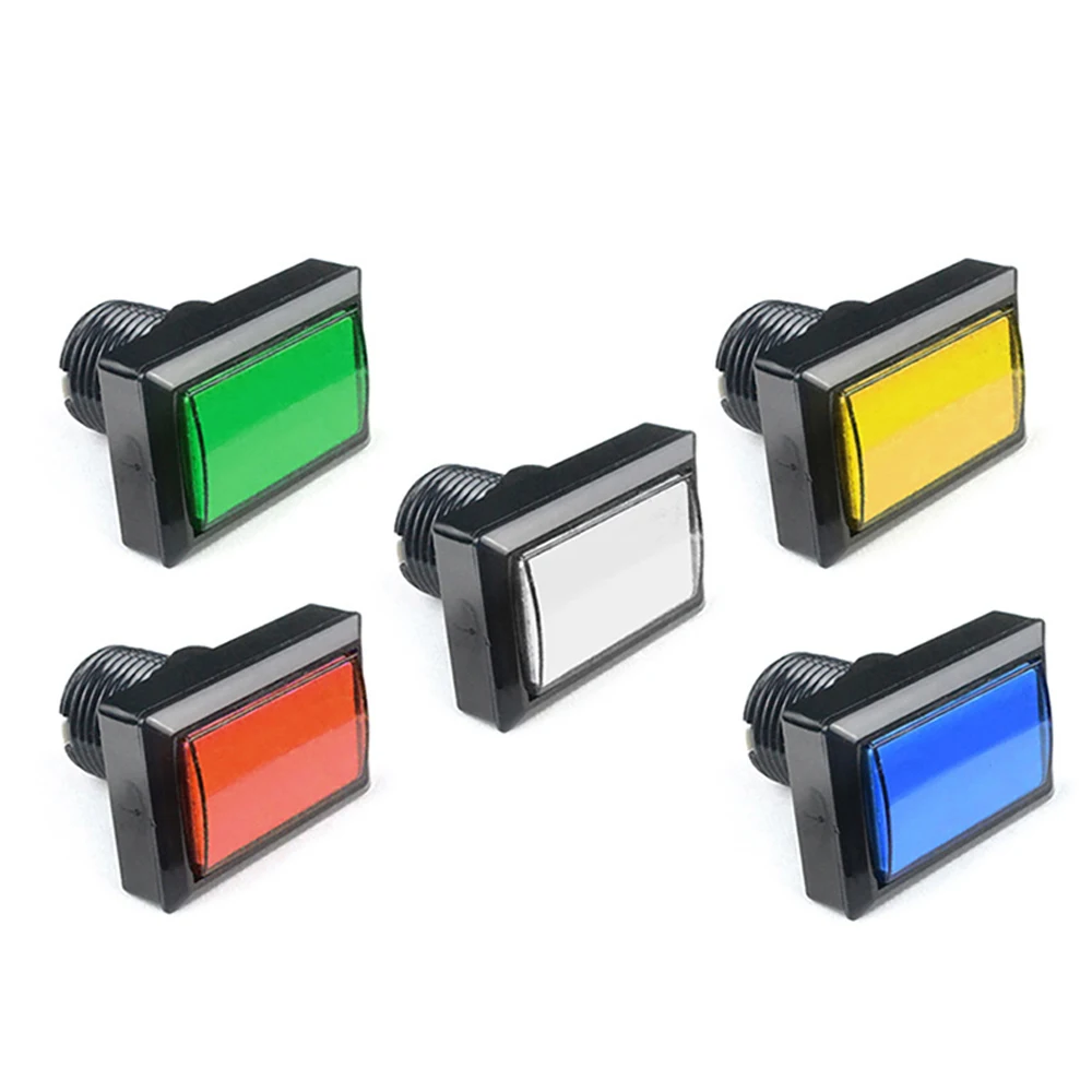 

Rectangular straight edge button self-reset button for illuminated game console