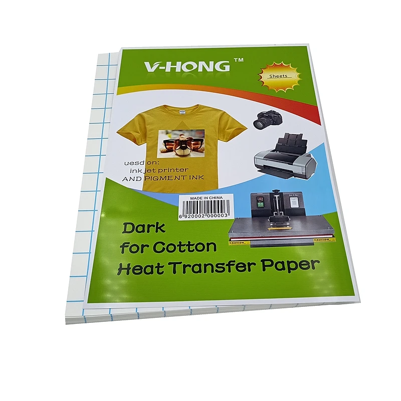 A4 inkjet printer sublimation paper 8.26x11.7 inch DIY T-shirt cotton dark  color textile heat transfer paper