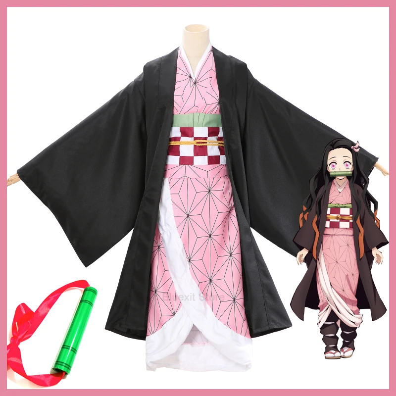 Кимоно для косплея Kimetsu no Yaiba хаори костюм камадо незуко плащ аниме рассекающий