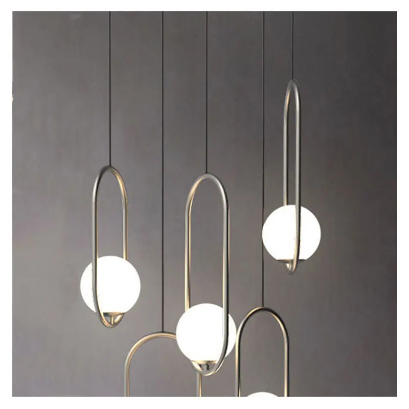 Nordic Modern Pendant Lamp Bedside Chandelier Postmodern Cafe Bar Restaurant Office Living Room Oval Glass Chandelier