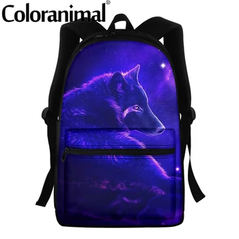 

Coloranimal New 15 inch Cartoon Wolf Printing Backpack Children Cartoon School Bags Backpack Girls Kindergarten Bag Backpacks