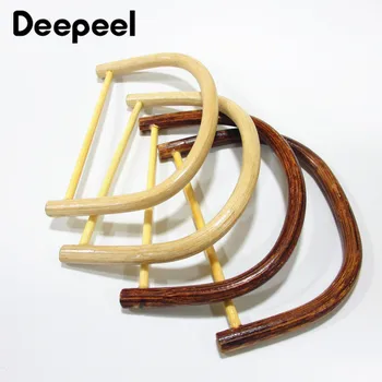 

Deepeel 1p 12/14cm Bamboo D Type Bag Handle Wood Frame Purse Handbag Accessories DIY Creative Handgreep High Quality Handles