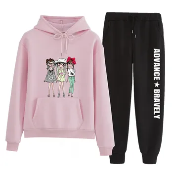

n176 2 Piece Set Women 2019 Autumn Women's Long Sleeve Hoodies Tops and Knitted Pant Suits Tracksuit Sets Casual Female