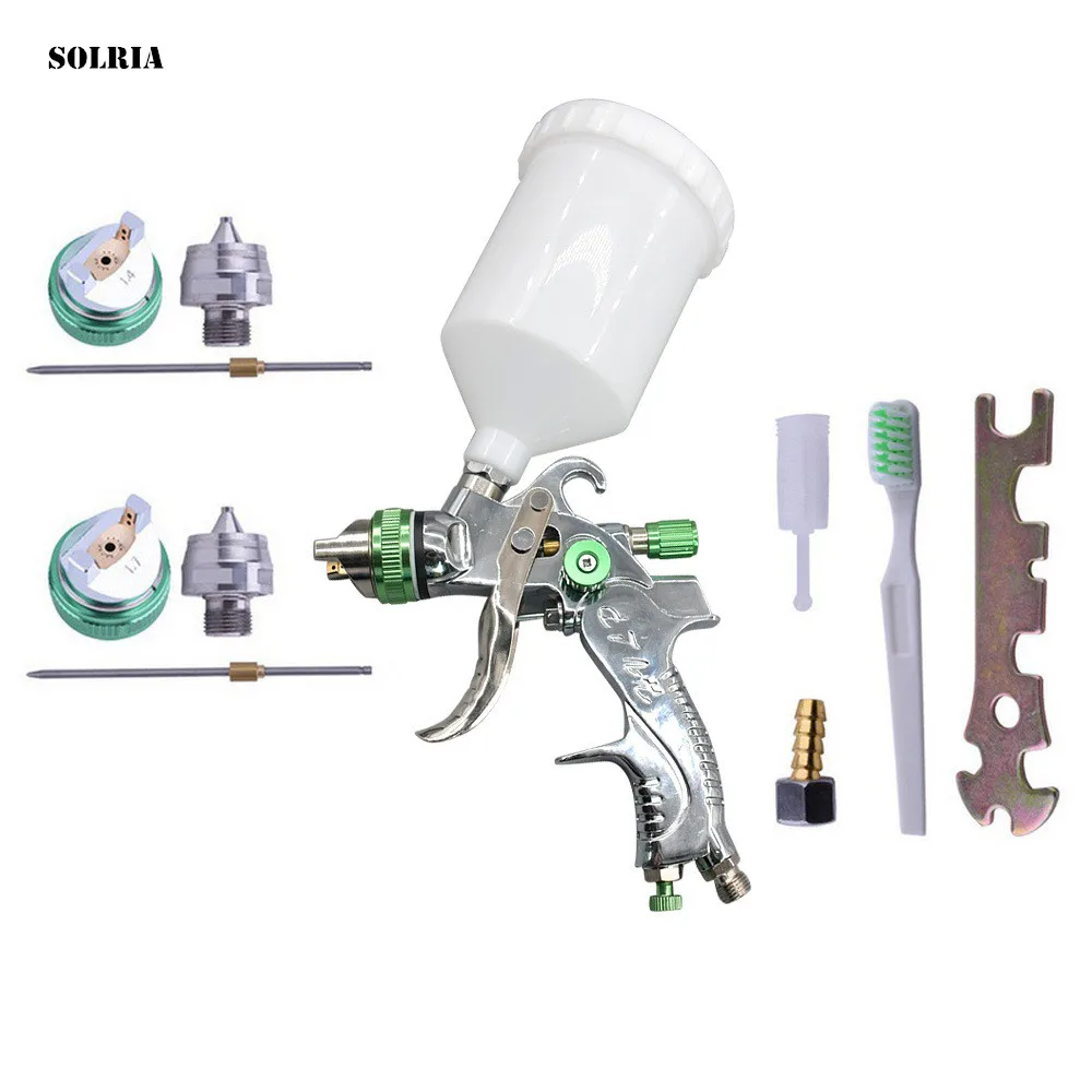 G2008 Pneumatic Spray Gun Sprayer Nozzle 1.4/1.7/2.0MM Kit Group Large Capacity Professional Painting for Car | Инструменты