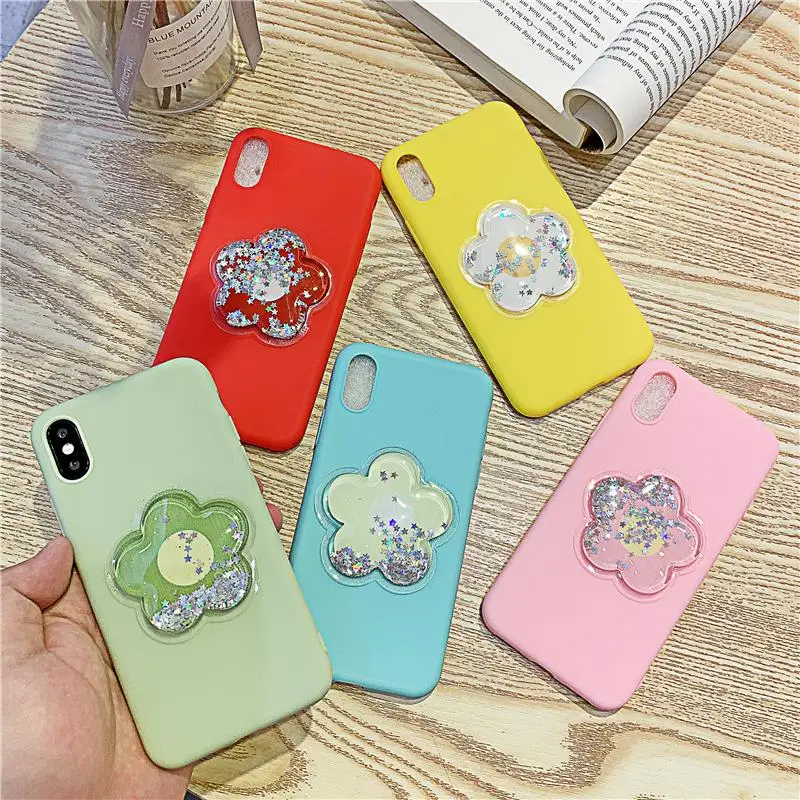 

For Iphone 11 Pro Max 2019 Case Glitter Quicksand Lovely Flower Cover For Iphone 8 7 6 6s Plus XR XS Soft Cases Coque Glossy