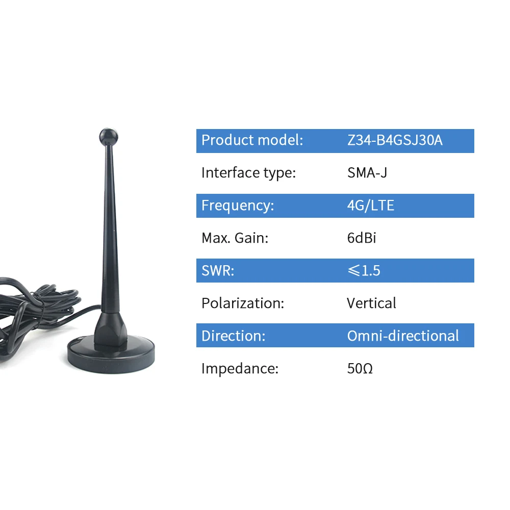 4G LTE антенна с магнитной базой маршрутизатор Антенна Wifi SMA Мужская всенаправленная антенна DTU беспроводной модуль антенна TX4G-TB-300