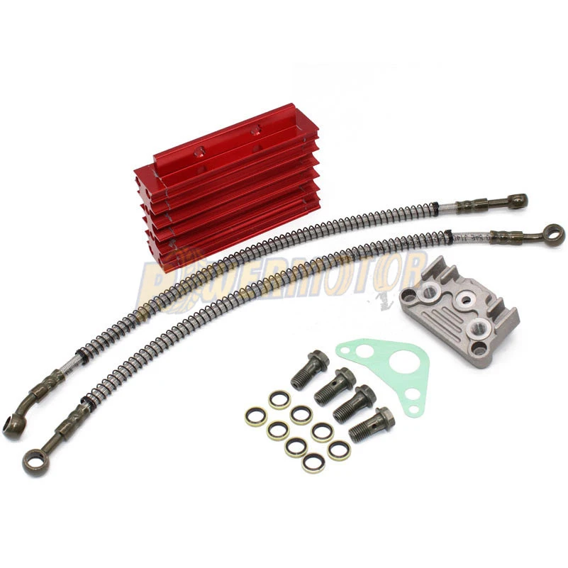 CNC Oil Cooler Radiator Aluminium Kit Cover Cooling Adapter Engine Cylinder For Pit Dirt Bike motocross motocycle For 125cc ATV CNC Oil Cooler Radiator Aluminium Kit Cover Cooling Adapter Engine Cylinder For Pit Dirt Bike motocross motocycle For 125cc ATV