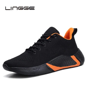 

LINGGE 2020 New Mesh Men Casual Shoes Lace-up Men Shoes Lightweight Breathable Walking Men Sneakers Tenis Feminino Zapatos 39-45