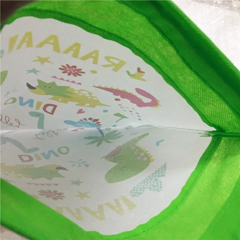 New 12 pcs Dinosaur Drawstring Backpack Non-woven fabric Drawstring Bag Beach Bag Travel Storage Bag