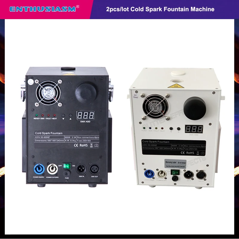 

DMX remote control 500W stage white and black color cold spark fountain fireworks wedding machine