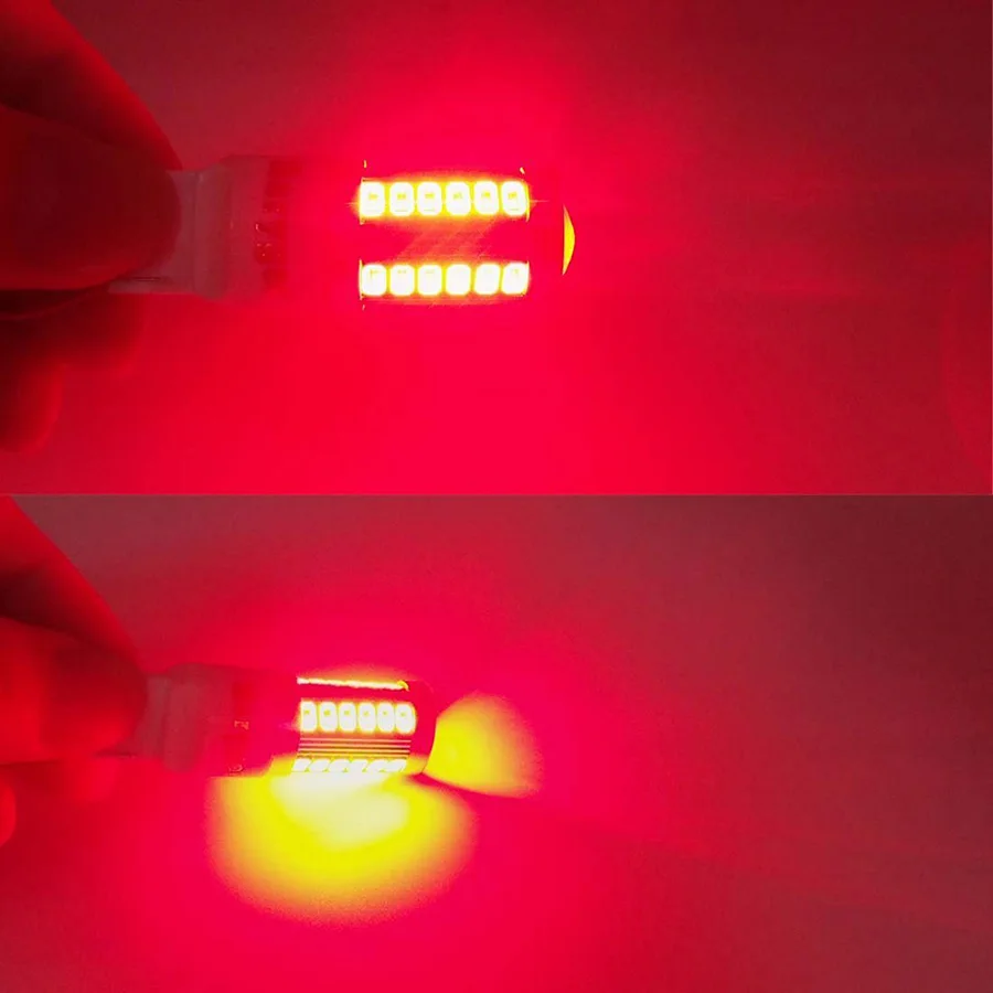2pcs T20 7440 W21W 7443 W21 5W 5630 Canbus Bulb Light 12V Car Brake Lights Turn Reverse Backup Lamp Light Bulbs White Red Yellow (6)