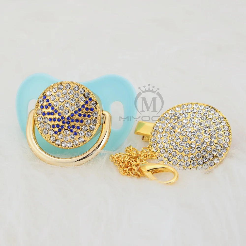 MIYOCAR Bling blue wing соска и зажим набор соска держатель цепи bling blue wing соска уникальный дизайн ABWG