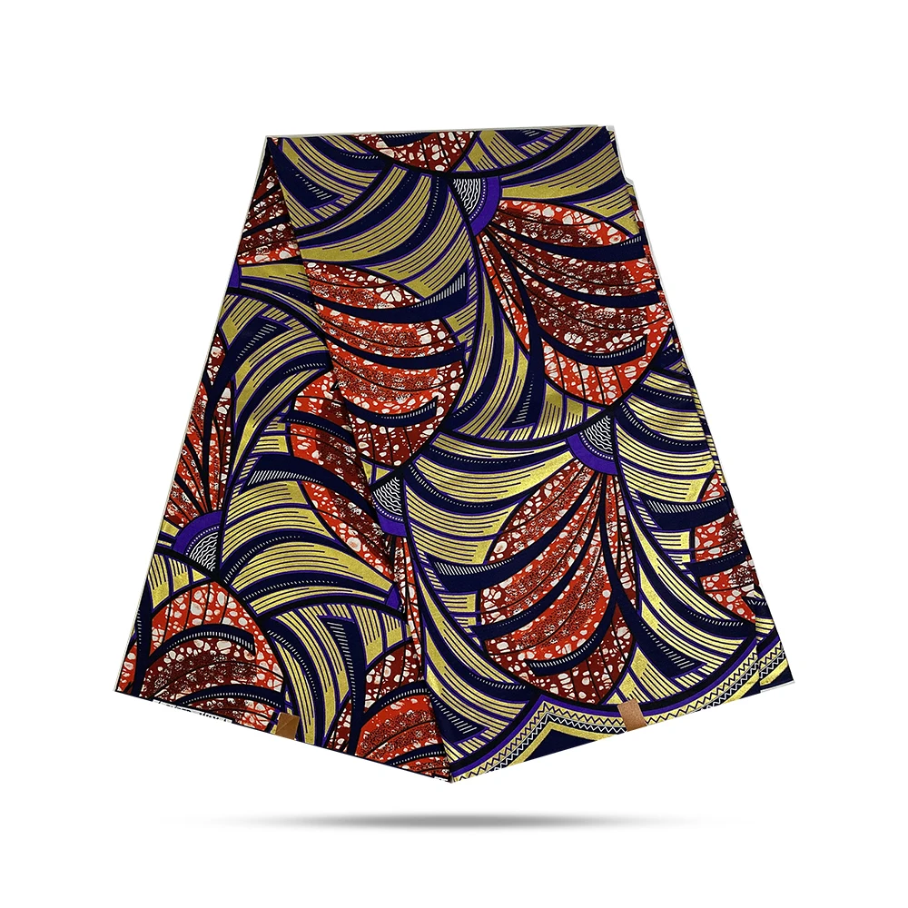 

2020 newest design African Golden wax Ankara fabric beautiful style for women dress 6 yards 100% cotton wax fabric