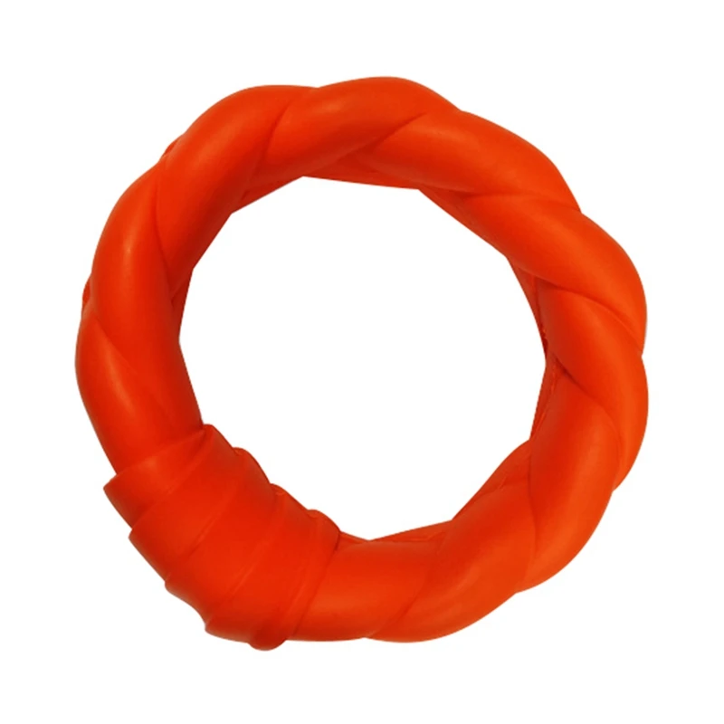 Orange Игрушка для тренировки зубов для домашних животных, прочная игрушка для жевания, большой резиновый круглый круг, игрушка для собак, интерактивный для щенков, принадлежности для игрушек с защитой от укусов - Цвет: Orange