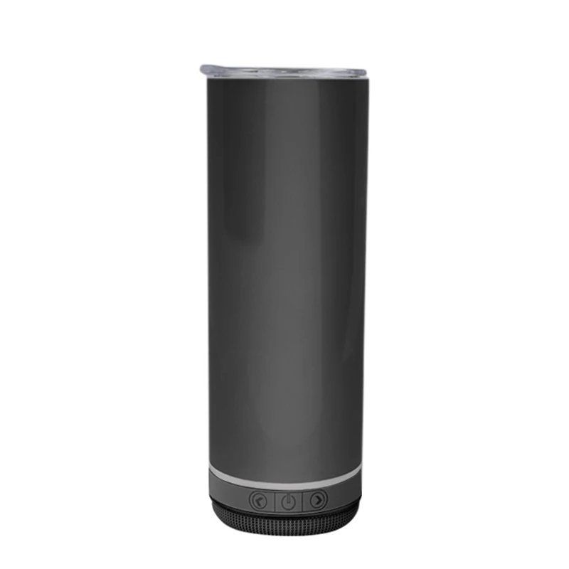 16oz Straight Speaker Tumbler Water Bottle With Wireless Music Tumbler