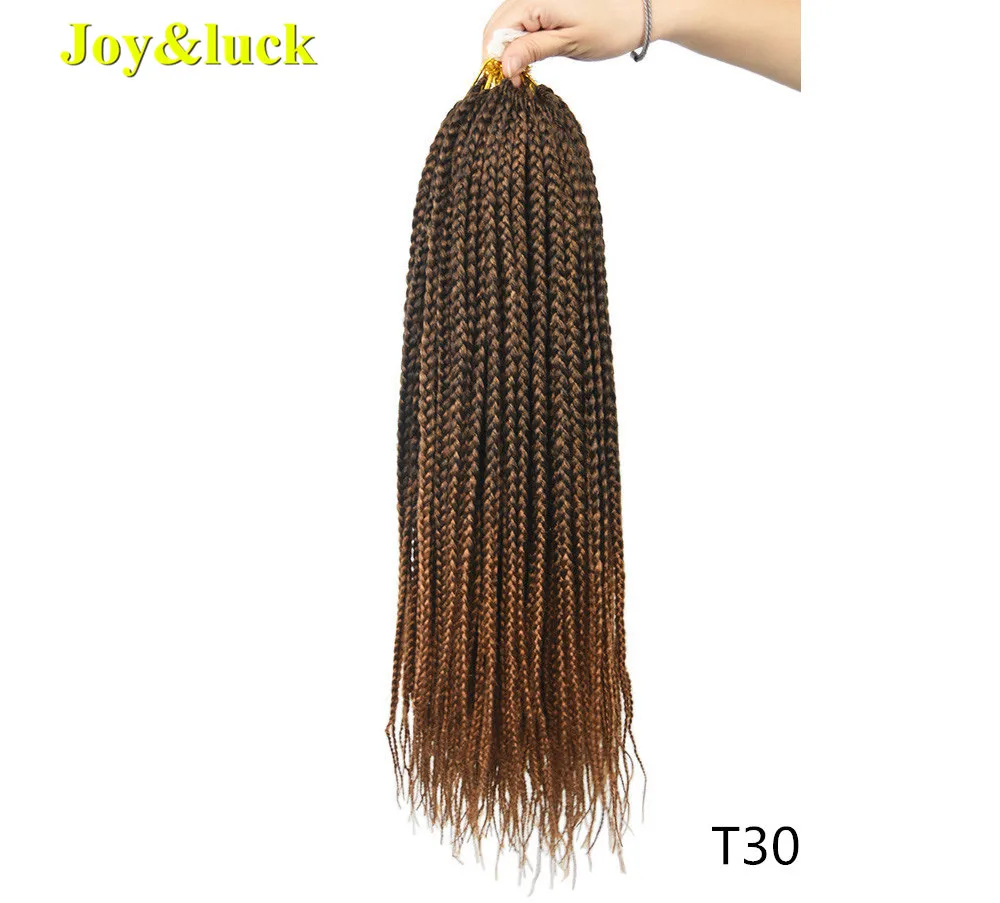 Joy&luck коробка косички 22 дюймов Длинные Синтетические крючком косички волос Омбре цвет косички наращивание волос для женщин