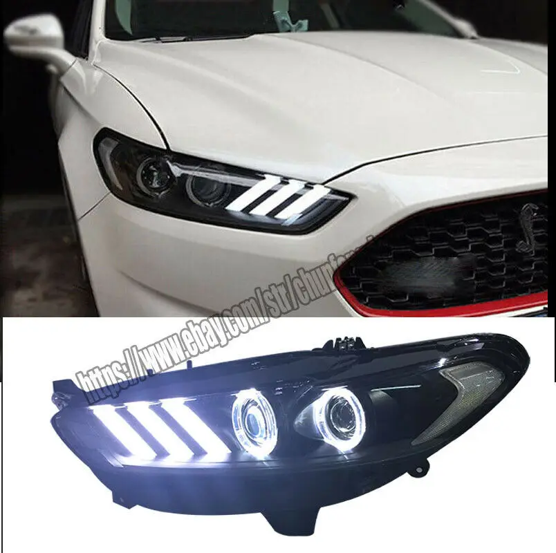 For Ford Fusion Headlight assembly Bi-Xenon Lens Double Beam HID 2013- 1set Car modification Car accessories