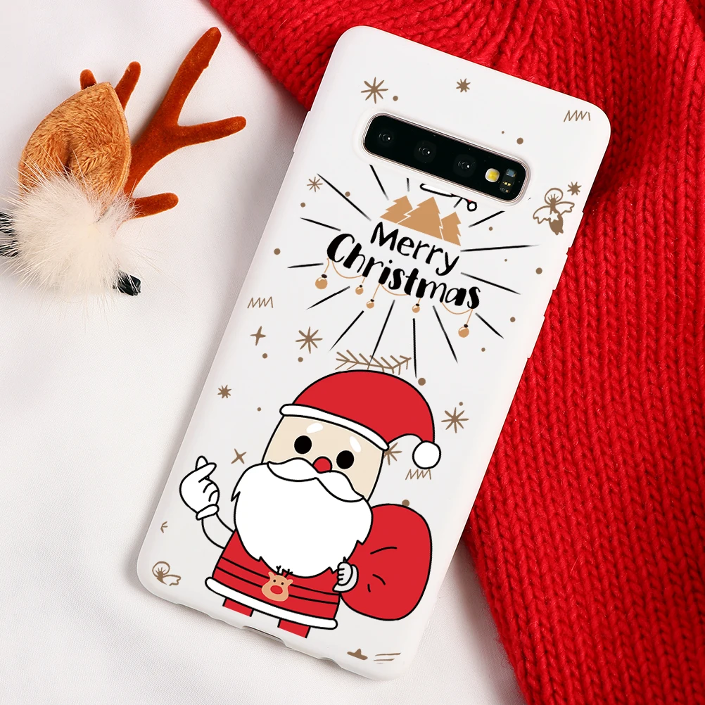 Веселый Рождественский олень мягкие чехлы из ТПУ для samsung Galaxy A30 A50 A10 A40 A70 A60 S10 S9 S8 A6 плюс A7 A8 A9 S7 S6 Edge чехол