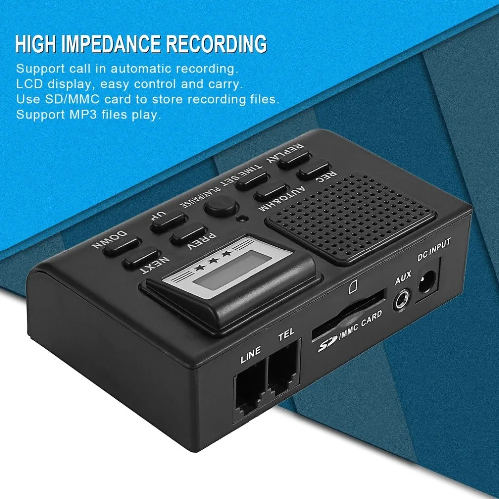 Digital Telephone Recording Box LCD Display Support SD Card Automatic Recording Portable Mini Phone Call Recorder