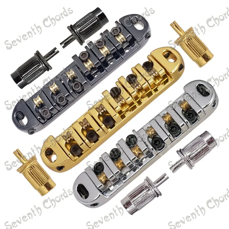 

A Set Roller Saddle Tune-O-Matic Bridge For Electric Guitar - Chrome - Black - Gold for choose