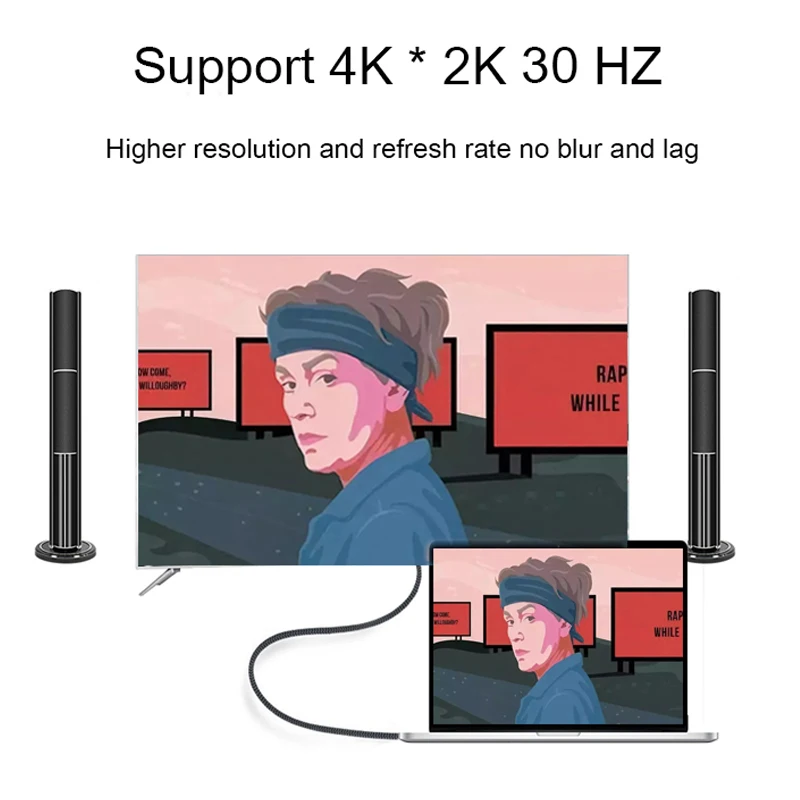 1,8 м Тип C к Hdmi видео кабель Usb C Usb 3,1 к Hdmi Кабель 1,8 м 4 к x 2 к Usb 3,1 к Hdmi поддержка 4 к