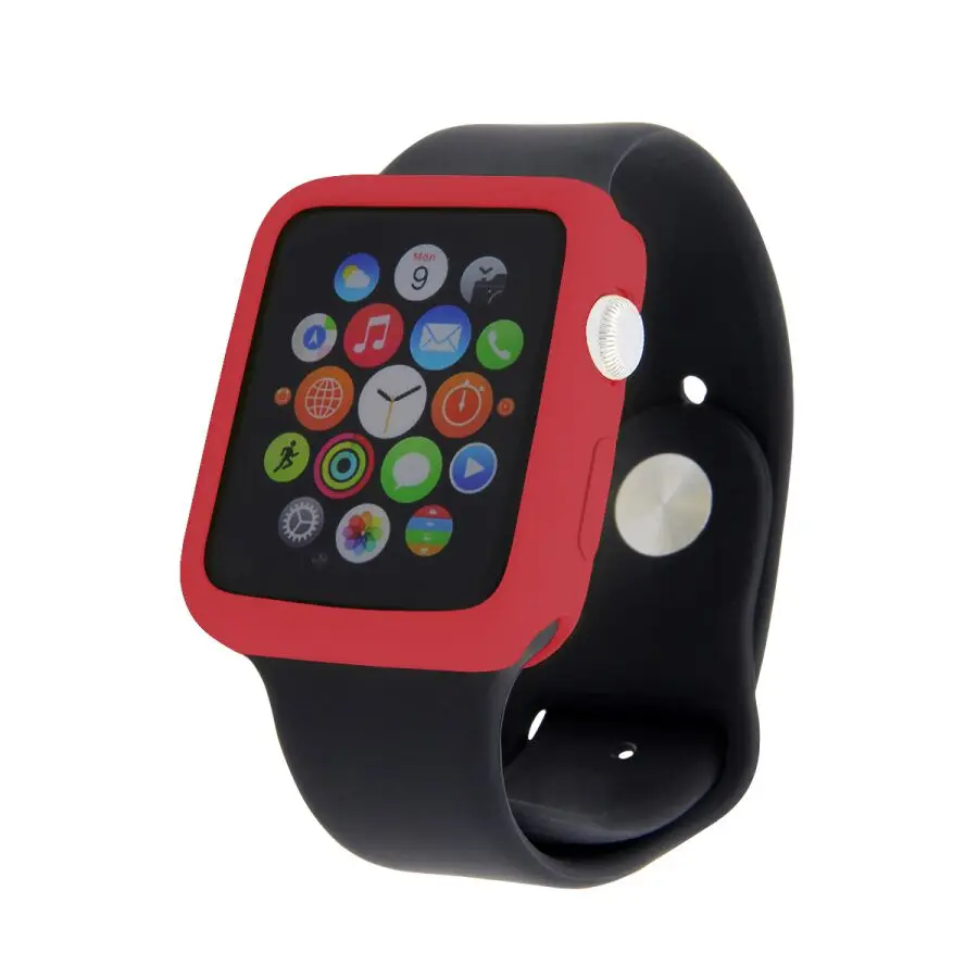 Soft Silicon TPU Cover for Apple Watch Series 3 2 4 38mm 42mm 40mm 44mm Case Candy Color Protector Bumper Watch Band Accessories