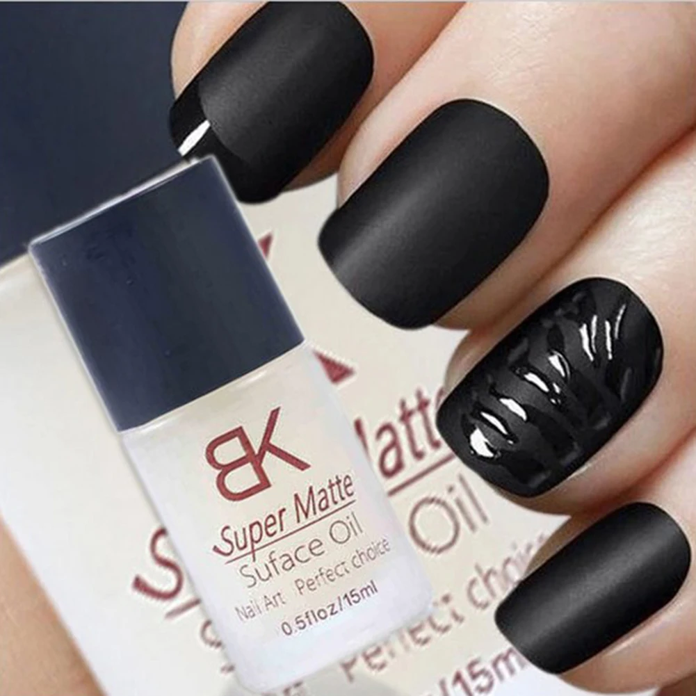 15ml Transparent Nail Polish Top Coat Frosted Lasting Super Matte Surface Oil After normal polish Long lasting uv gel Nail art
