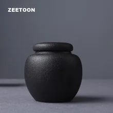 Японский черный дзен грубая Керамика Чайные банки чайный набор кунг-фу чайная банка Caddy горшок сахарница грубая керамика чай герметичный креативный Декор