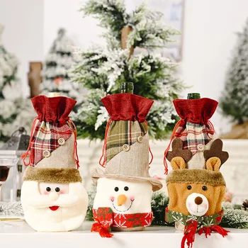

Christmas Champagne Bottle Cover Dress Up Decoration Christmas Faceless Doll Festival Christmas Crafts Decoration Accessories