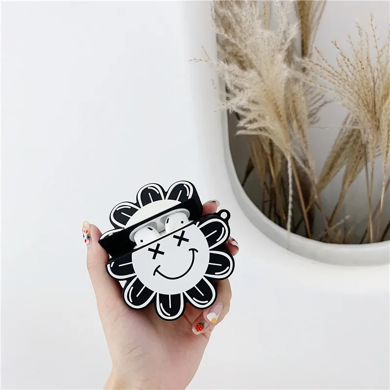 

For AirPod 2 Case 3D Sunflower Soft Silicone Wireless Bluetooth Earphone Cases For Apple Airpods Case Cute Cover Funda