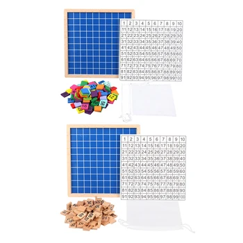 

Wooden Montessori Educational Math Toys 1-100 Number Matching Table Puzzle Board Wooden Stickers Early Learning Toys
