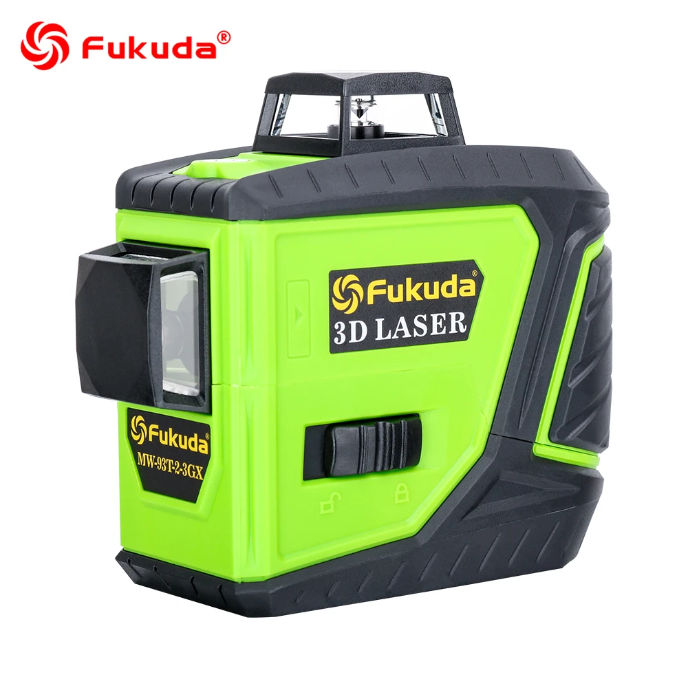 Kaufen Fukuda Grüne strahl laser level 3D 12 linien 360 grad Vertikale Horizontale Selbst nivellierung Rotary Kreuz Linie laser leveler MW 93T