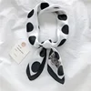 Luna&Dolphin Women Spring  Square Scarf 70X70CM Green Dot Rose Cartoon Chiffon Silk  Elegant Flower Camera Headband Hair Bandana 5