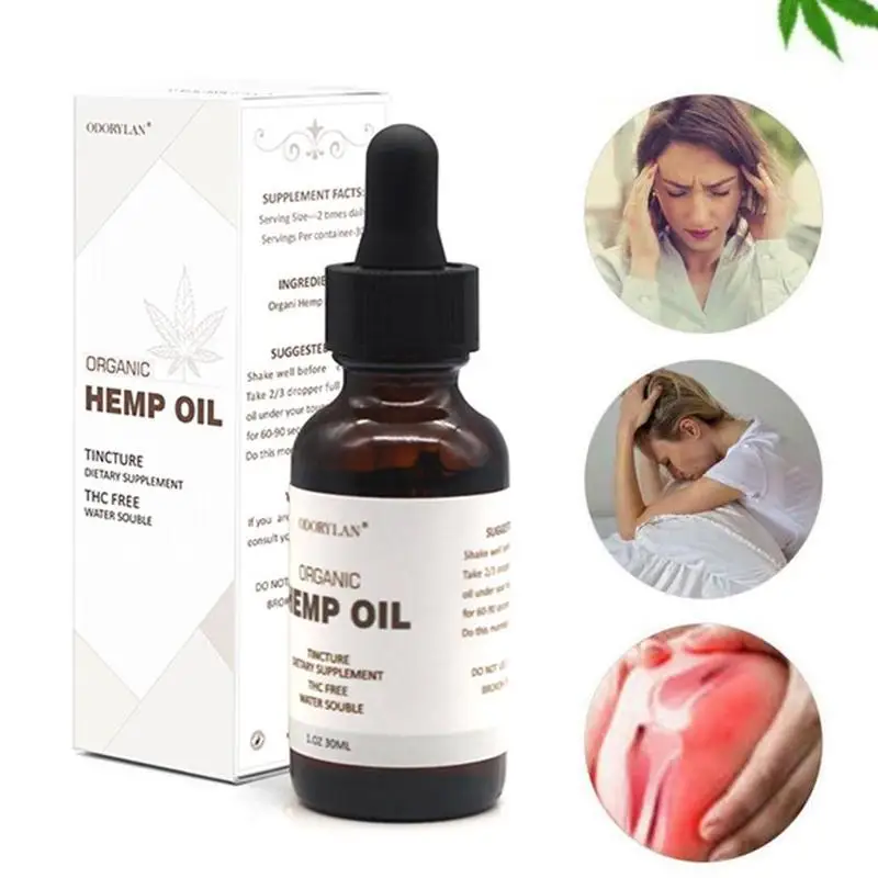 

New 30ml Organic Hemp Oil Essential Oil Body Massage Relax Sleep Aid Anti Stress Hemp Extract Drops for Pain, Anxiety Relief