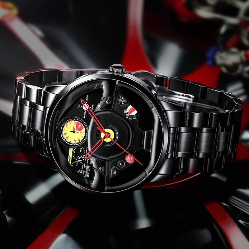 Мужские часы NIBOSI 2020 с колесным ободом быстрая доставка спортивный дизайн под