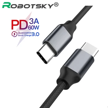 

PD 60W Type-C to USB C Cable Fast Charging Data Cable QC3.0 3A for Samsung S8 S9 Xiaomi Mi9 Mi8 Redmi for Huawei Mate 30 Pro USB
