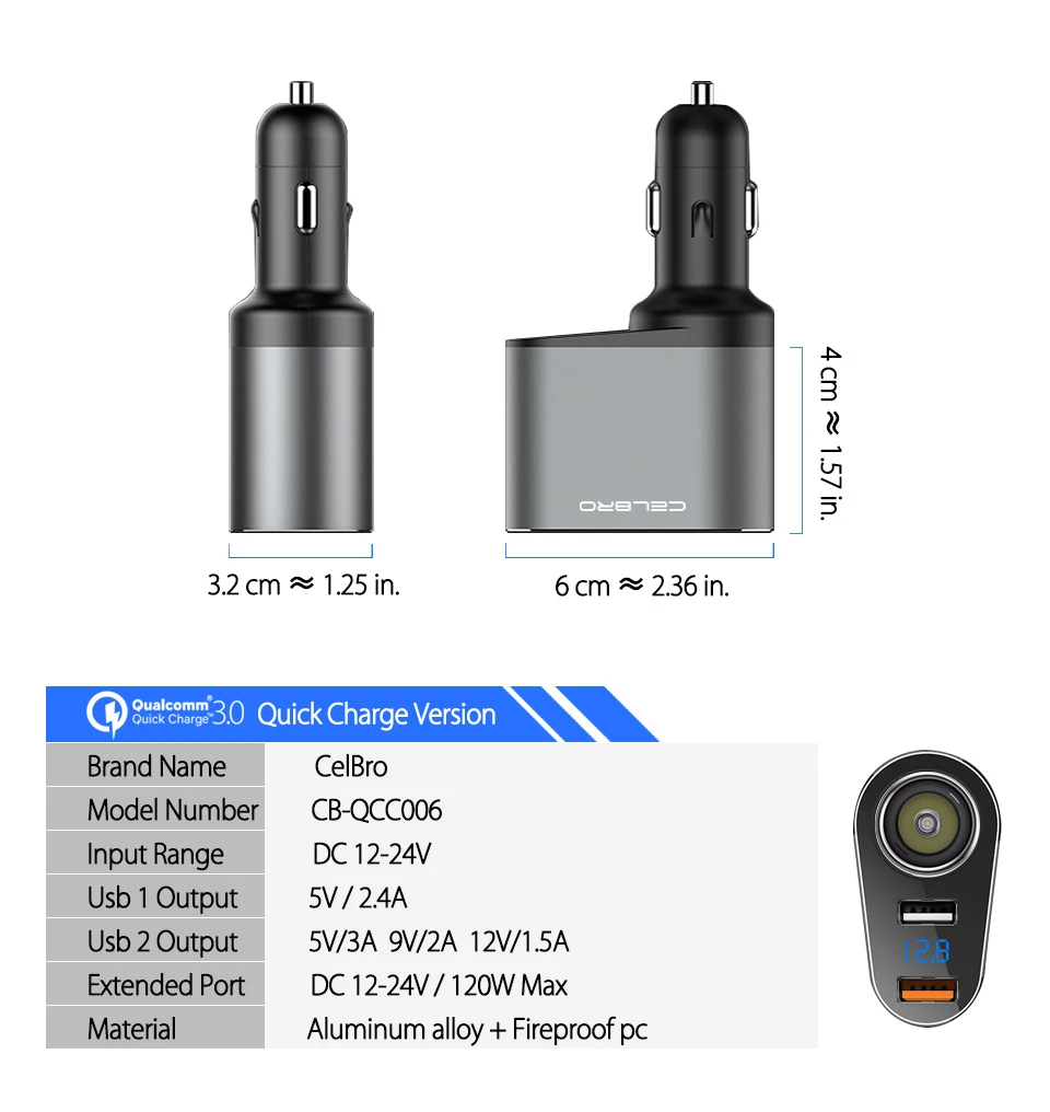 Автомобильное зарядное устройство Quick Charge 3,0 Qc3.0 Dual Usb Автомобильное зарядное устройство адаптер цифровой светодиодный дисплей Быстрая зарядка для мобильного телефона samsung