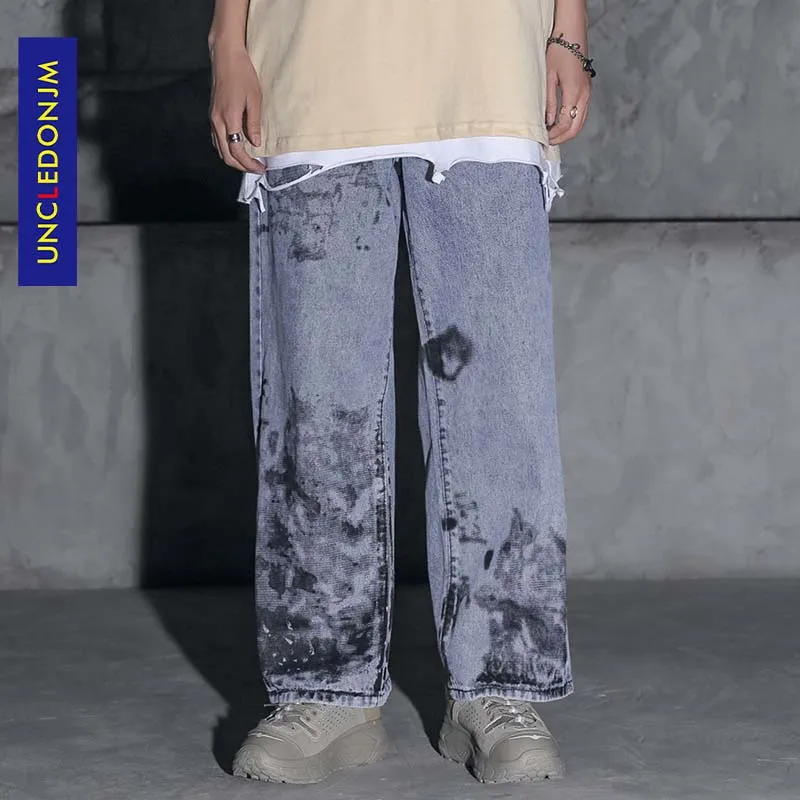 Biker Jeans Designer Jeans Pria Tinggi 