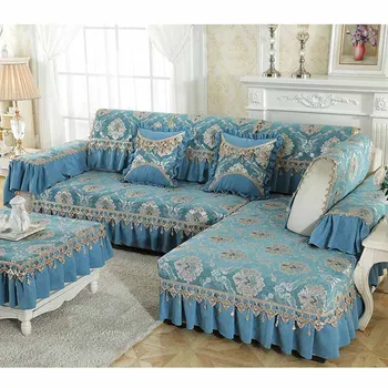 

Chenille jacquard Sofa Cover Warm Slip Resistant Slipcover Seat Couch Cover 17cm Lace Edge Sofa Towel Furniture covers