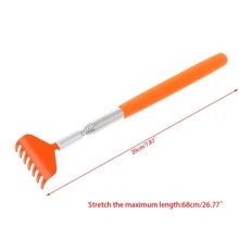 Телескопический скребок для спины из нержавеющей стали, инструмент для самомассажа, мягкий захват