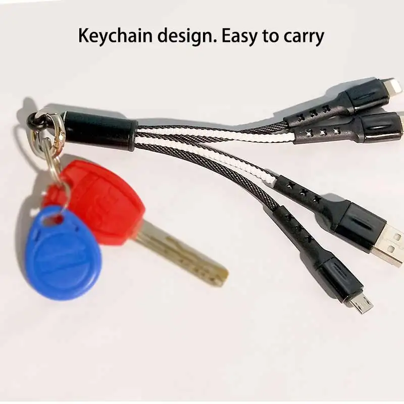 Micro usb зарядный кабель для samsung huawei type c usb кабель для oppo huawei p30 mate20 короткий мульти брелок Быстрая зарядка шнур