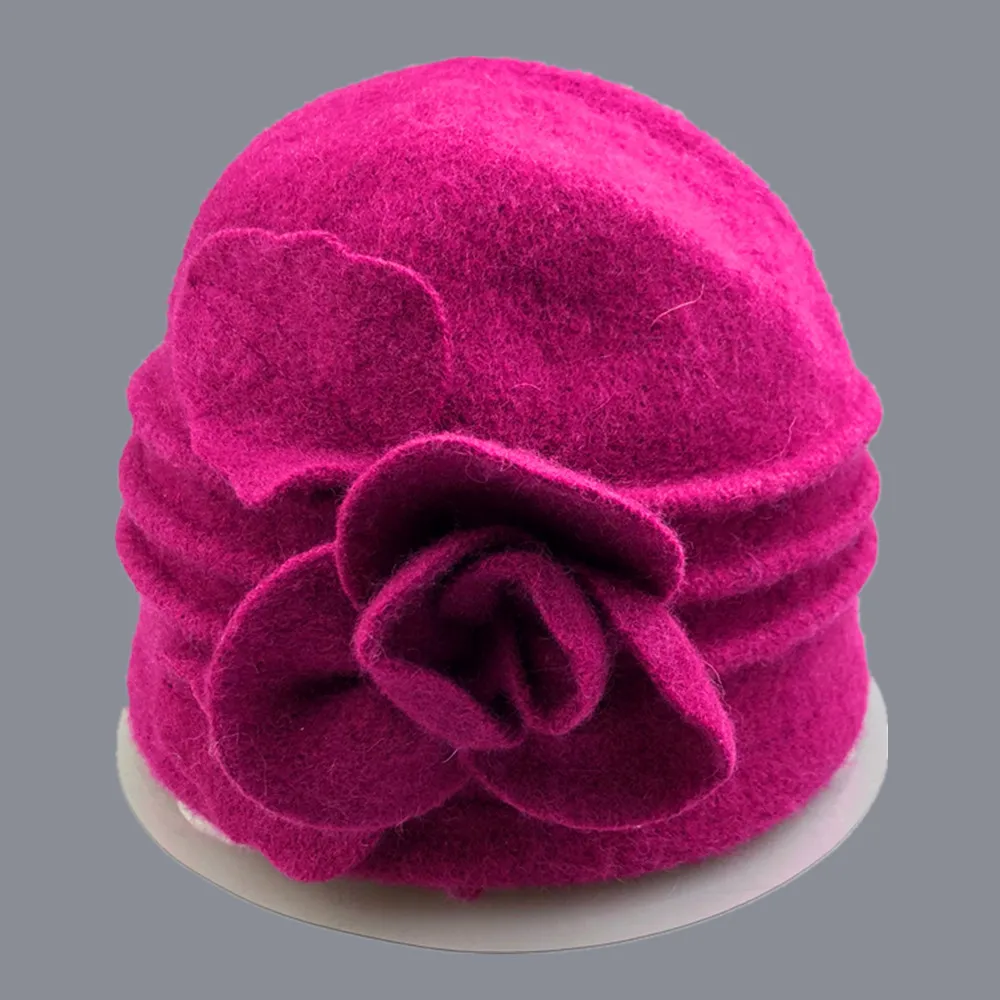 Новые женские шляпы Fedoras из чистой шерсти, зимние шапки для женщин с цветочным принтом, повседневные брендовые теплые женские мягкие шляпы для девушек на осень