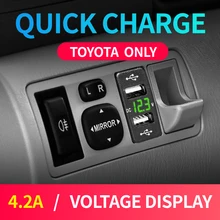 Neue Auto Usb Toyota Auto Ladegerät für handy 12V 24V Adapter Dual Usb 4.2A Zigarette Buchse Leichter für Smart Telefon Spannung(China)
