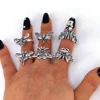 hzew 5pcs Resizable Death Head Skull Butterfly Moth Ring Creativity Gift For Women Men 3