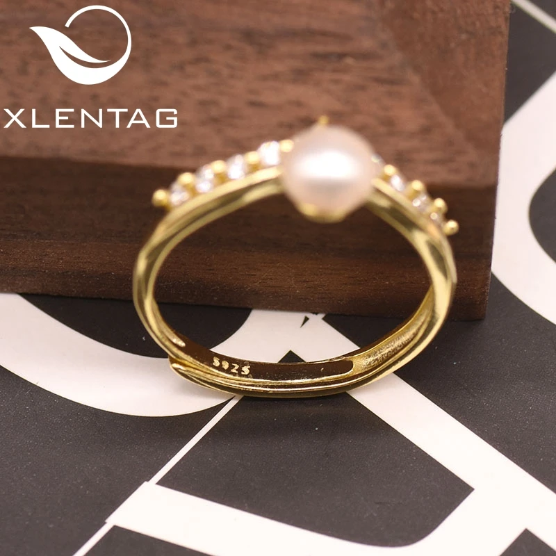 XlentAg натуральный пресноводный белый жемчуг 925 Стерлинговое Серебро для женщин