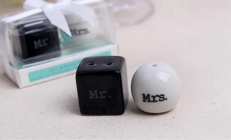 8 компл./лот)+ круглые квадратные керамические шейкеры Mr. and Mrs. Salt& Pepper набор канистра для свадебной вечеринки