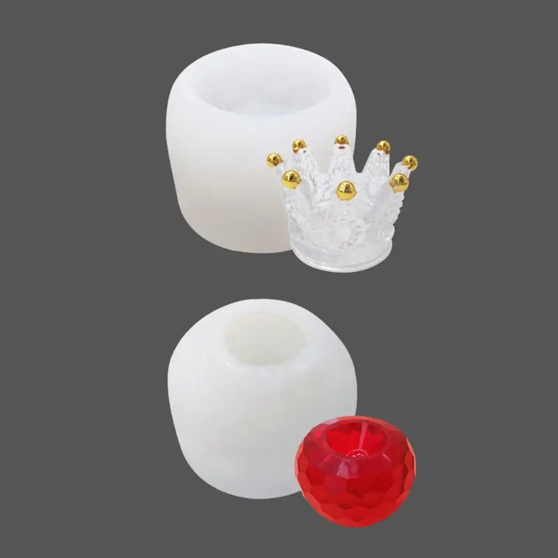 2Pcs Large Apple Crown Storage Box Silicone Molds Resin Jewlery Making Art Craft