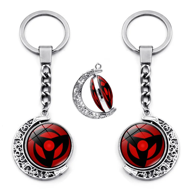 SharinganEyeKeychainCharms360DegreeRotatingMoonPendantUchiha