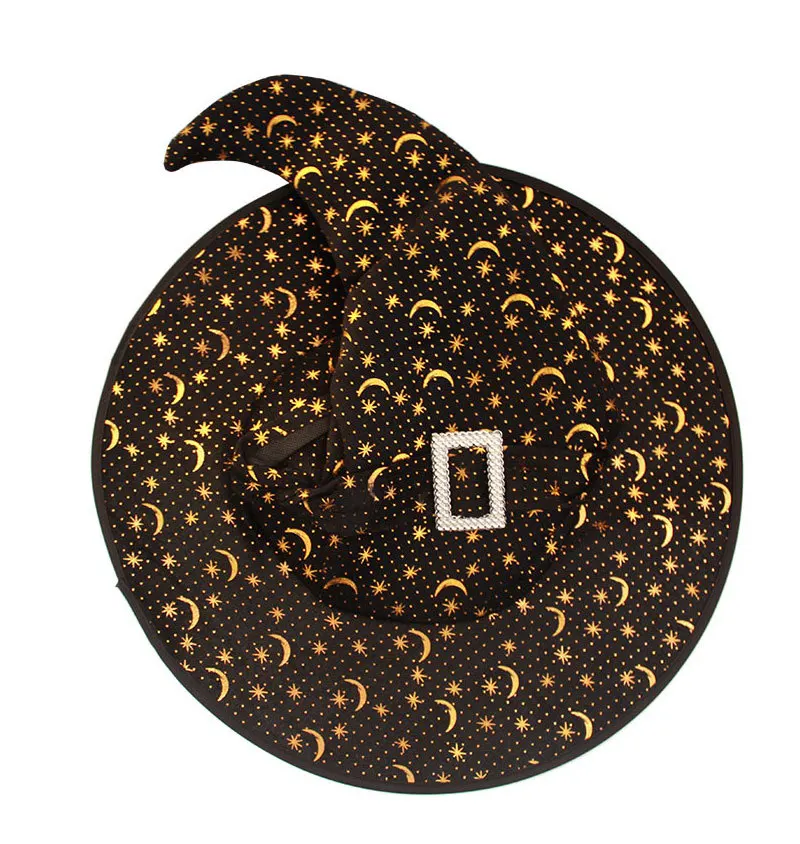 Witch Hats Props Masquerade Bucket Wizard Hat Party Adult Star Moon Cosplay Costume Accessories Halloween Party Fancy Dress
