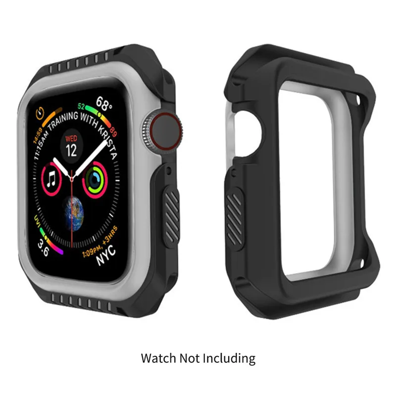 ALPQ 2 шт./лот силиконовый простой чехол для Apple Watch 40 мм 44 мм для часов серии 4 3 2 1 38 мм 42 мм ударопрочный чехол